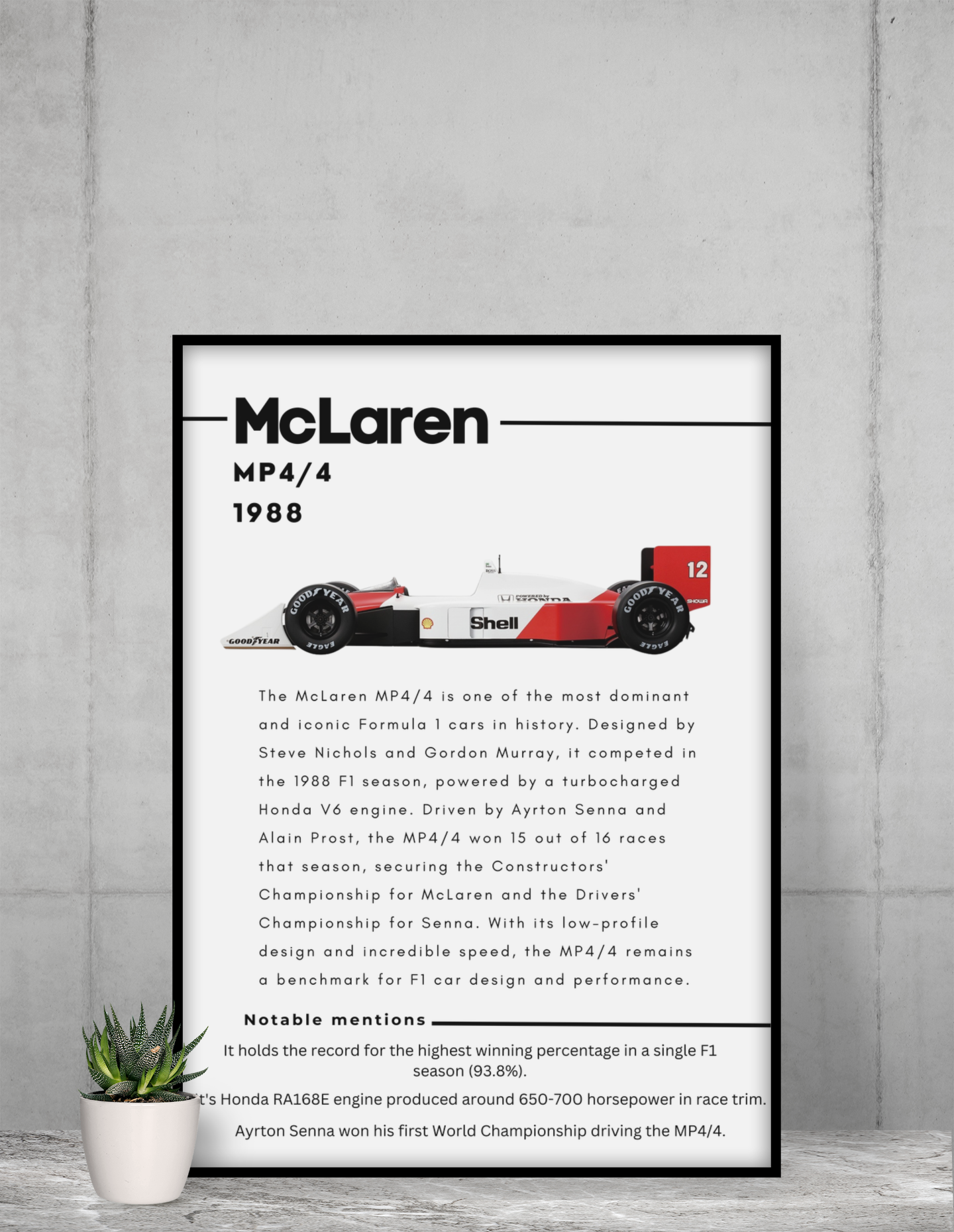 Mclaren MP4/4 - Art Print